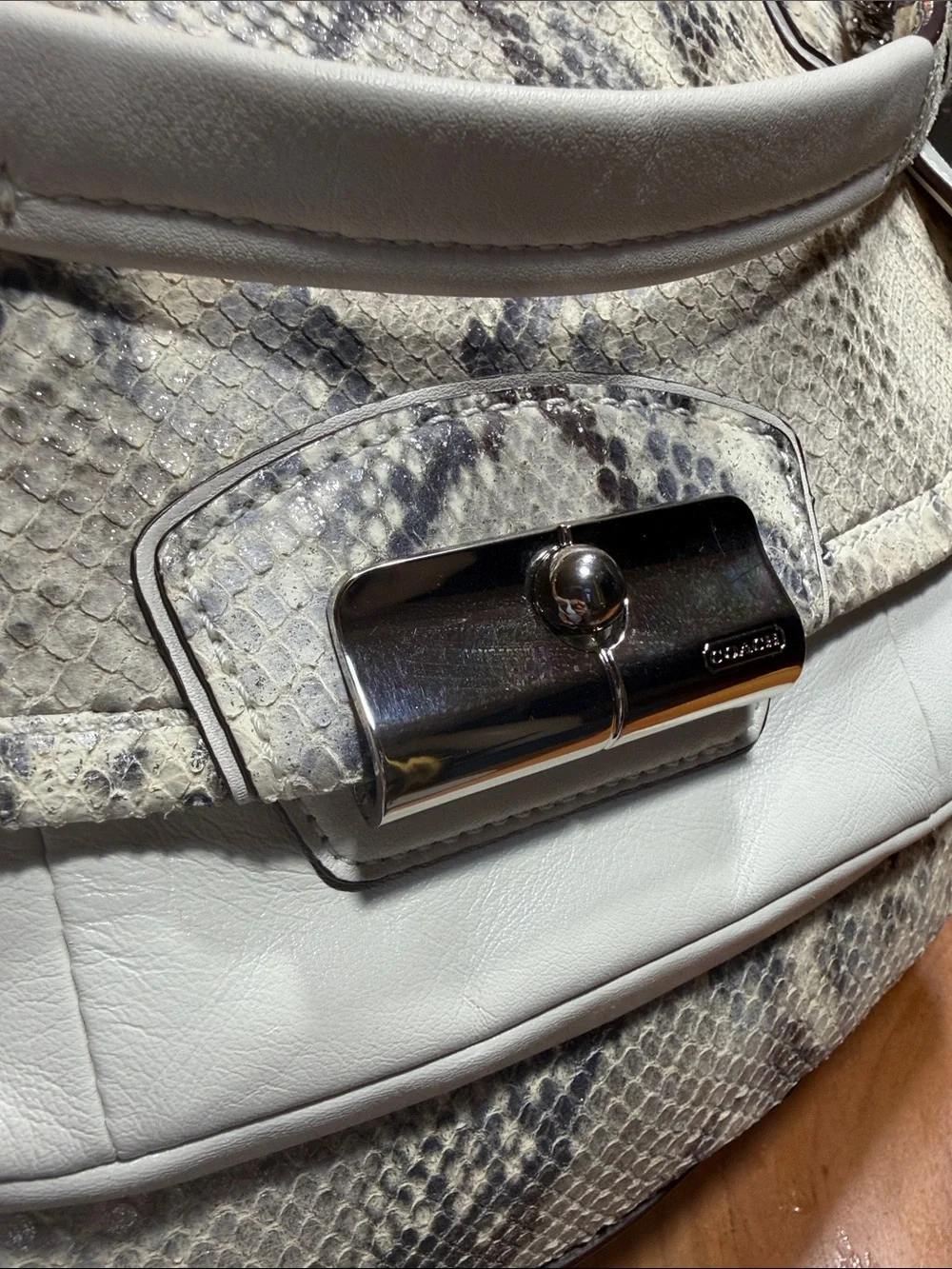 Coach Rare 2011 Kristin Python Embossed‎ Leather Convertible Hobo Bag EUC